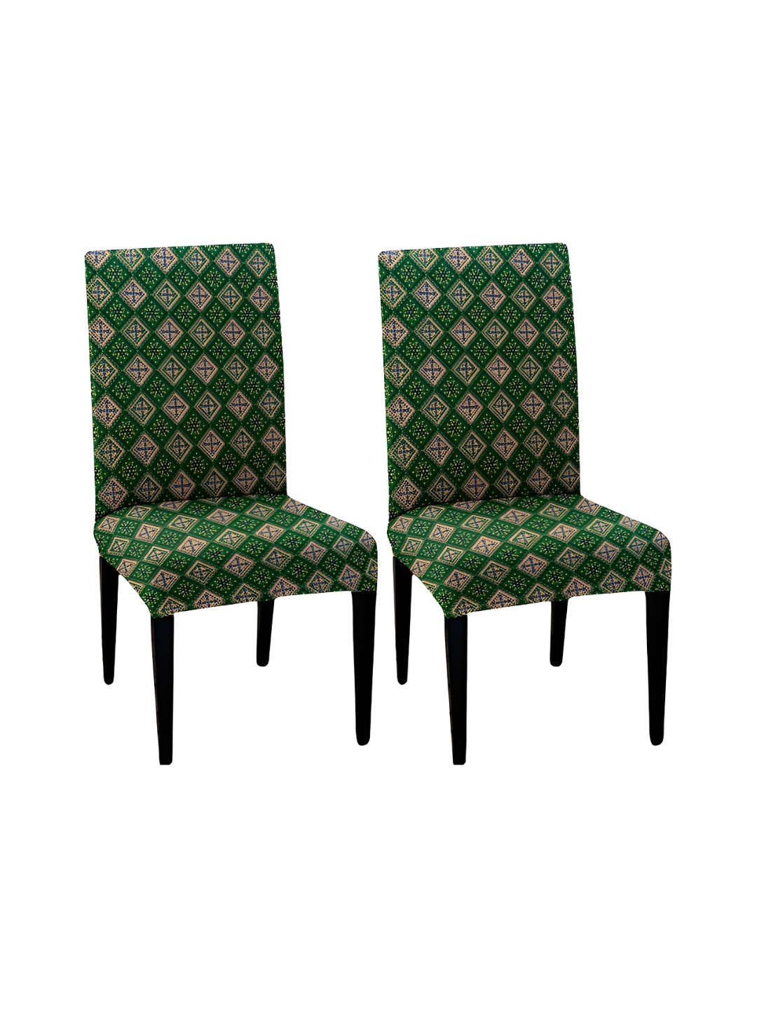 

Lazi 2 Pieces Green & Beige Printed Stretchable Dining Chair Covers