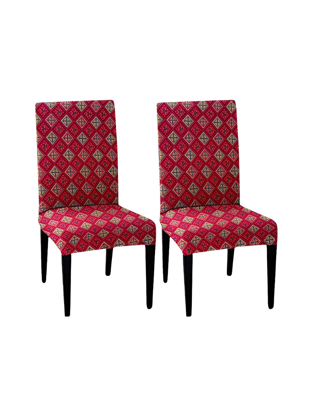

Lazi 2 Pieces Pink & Beige Geometric Printed Stretchable Dining Chair Covers