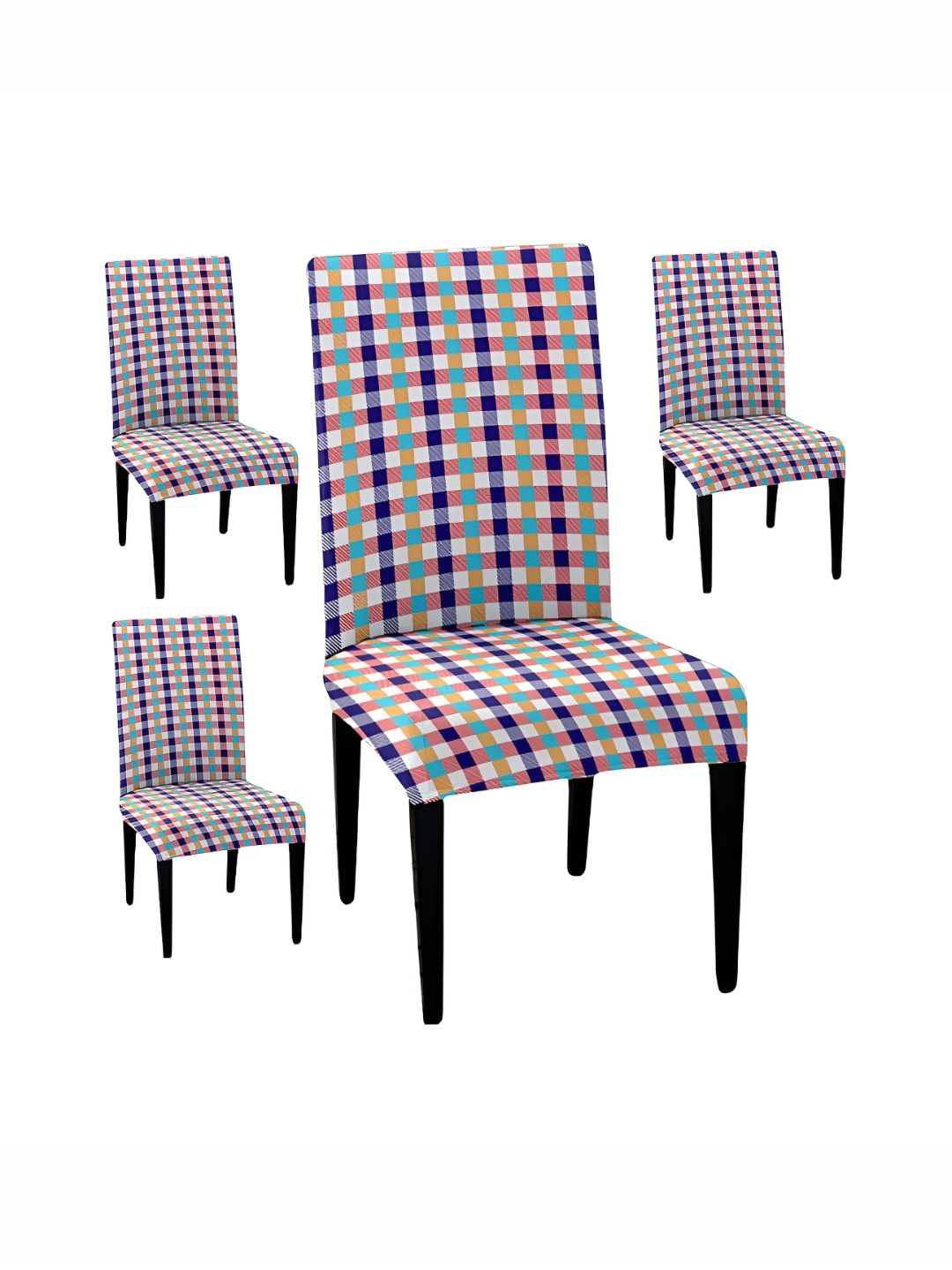 

Lazi 4 Pieces Red & White Printed Stretchable Dining Chair Covers