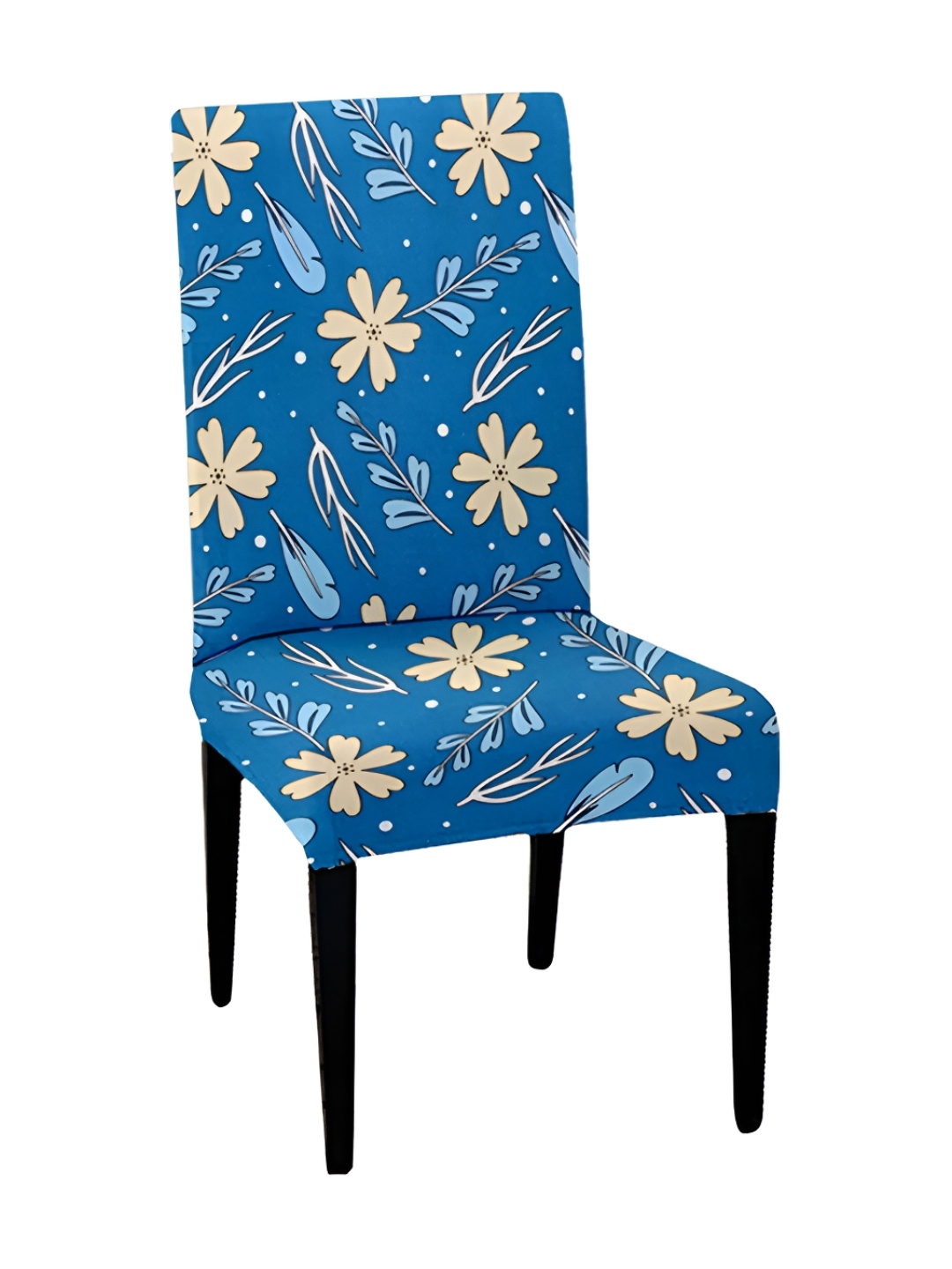 

Lazi 1 Piece Blue Cream Floral Printed Stretchable Dining Chair Cover