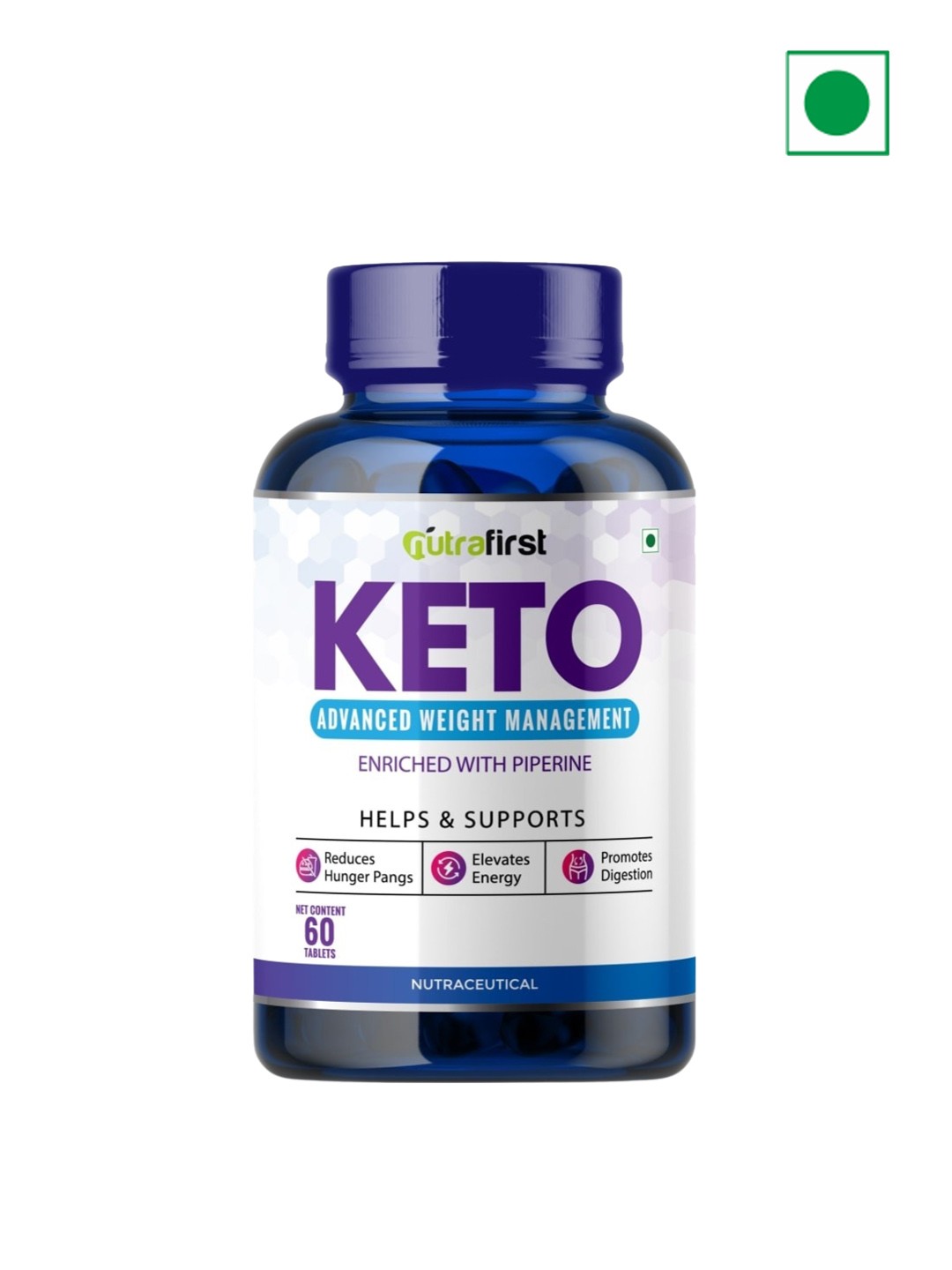 

NUTRAFIRST KETO Advanced Weight Management Capsules with Green Coffee - 60 Capsules, Blue