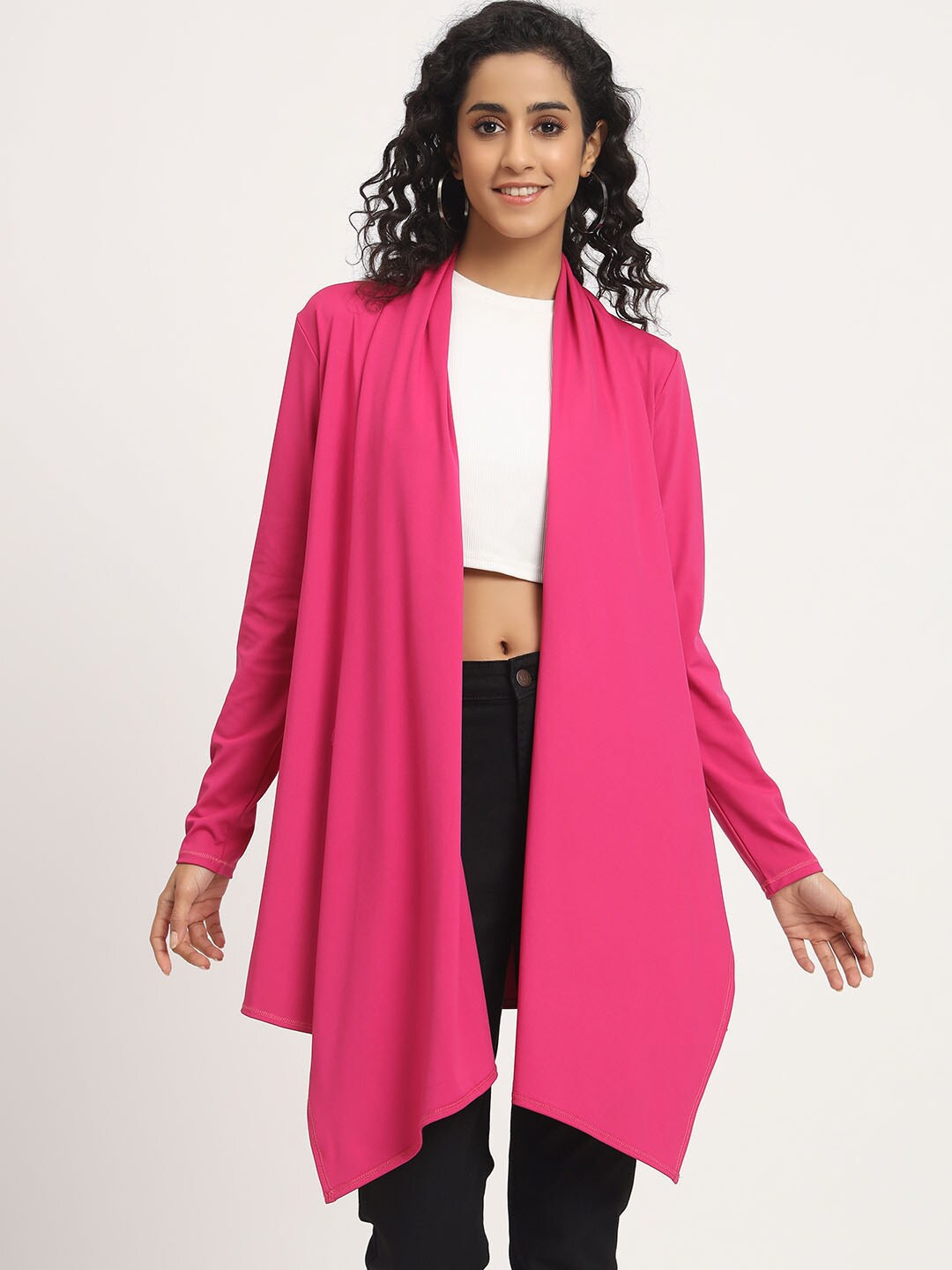 

Beau Design Open Front Longline Shrug, Violet