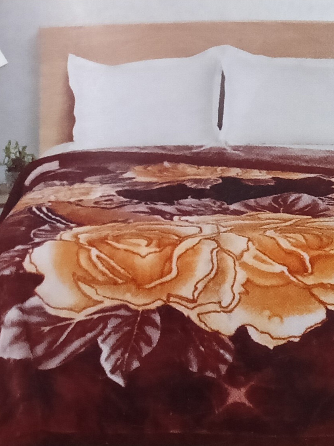 

Signature Maroon Floral Microfiber Heavy Winter Double Bed Blanket