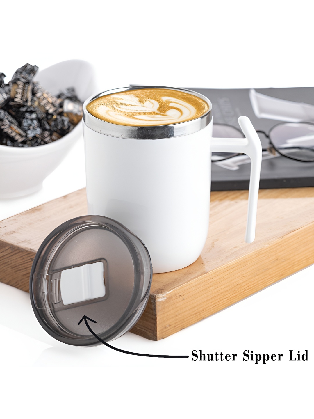 

Speack White Stainless Steel Glossy Mugs 400ml