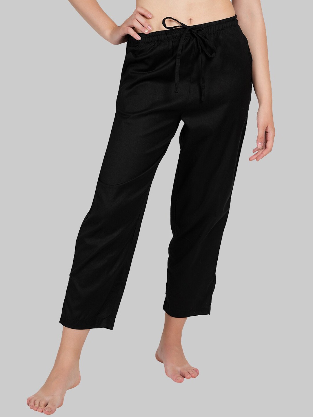 

Style Shoes Ankle-Length Straight Lounge Pants, Black