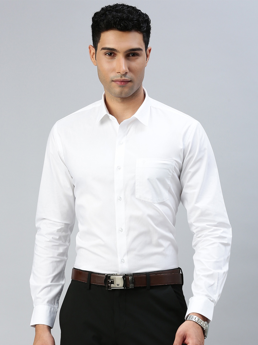 

Ramraj Standard Slim Fit Cotton Formal Shirt, Off white