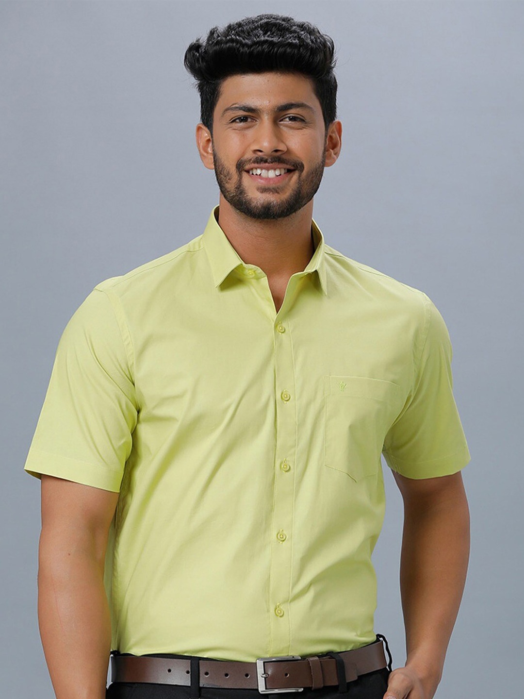 

Ramraj Standard Short Sleeves Cotton Formal Shirt, Yellow