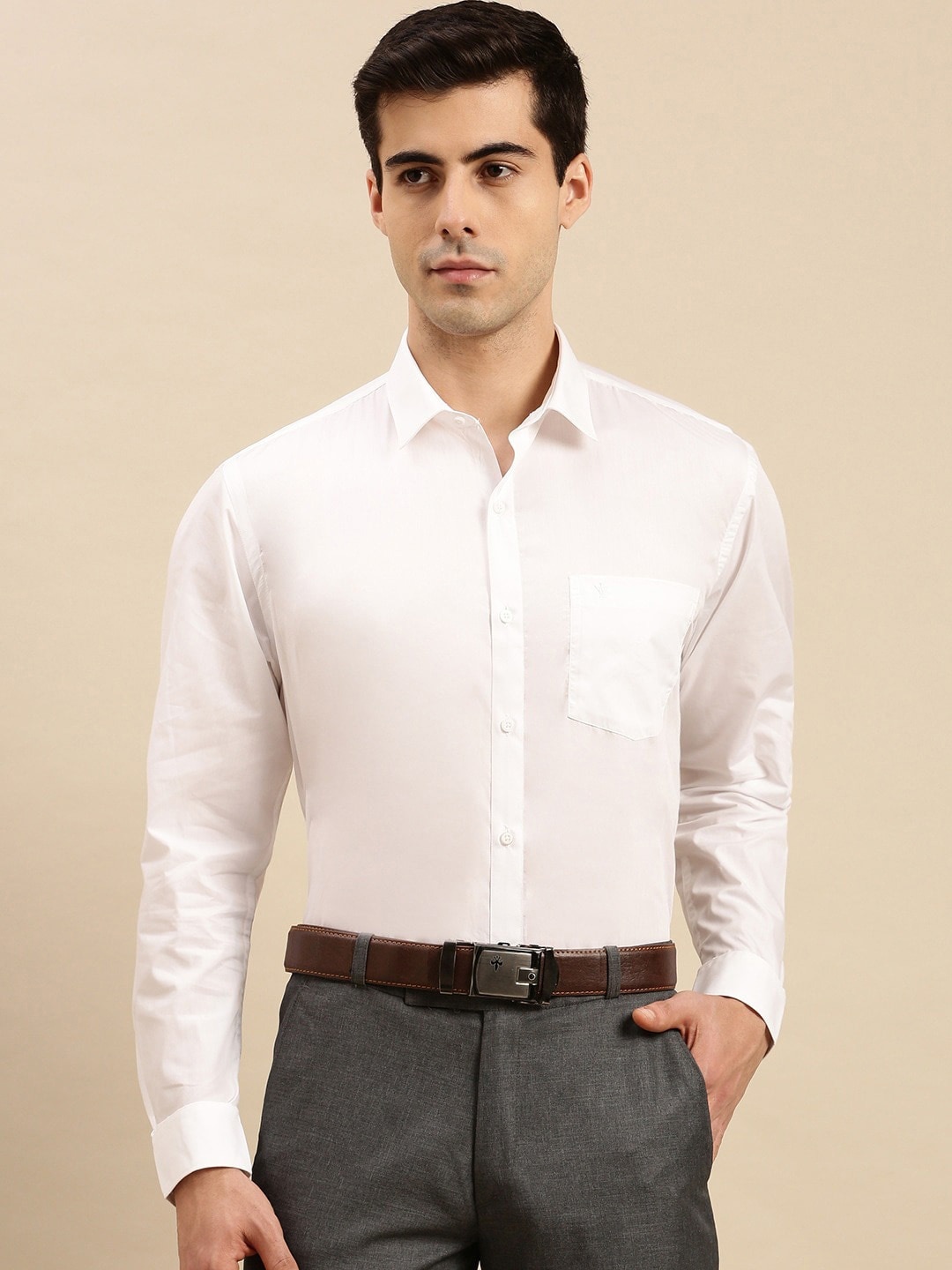 

Ramraj Standard Slim Fit Cotton Formal Shirt, White