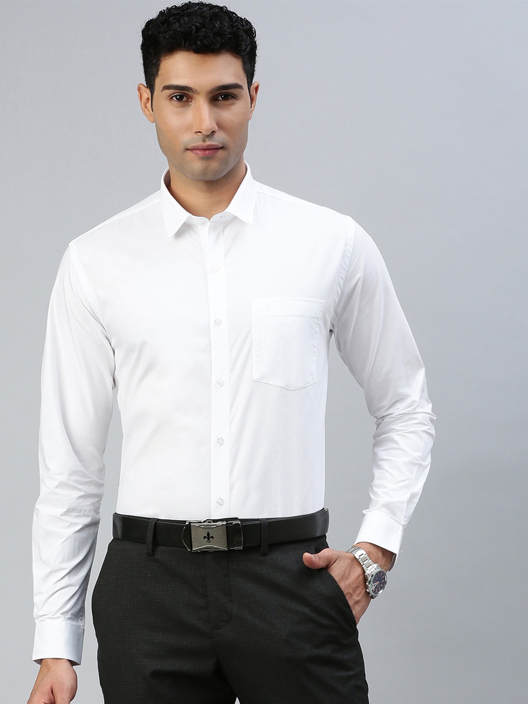 

Ramraj Standard Long Sleeves Cotton Formal Shirt, White