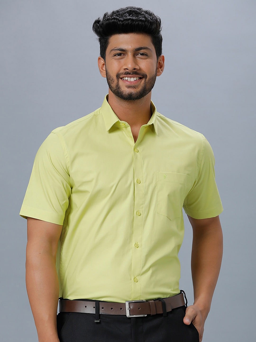 

Ramraj Standard Short Sleeves Cotton Formal Shirt, Yellow