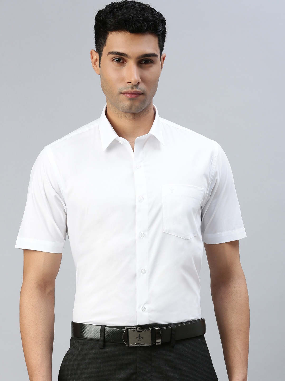 

Ramraj Standard Short Sleeves Cotton Ethnic Shirt, White