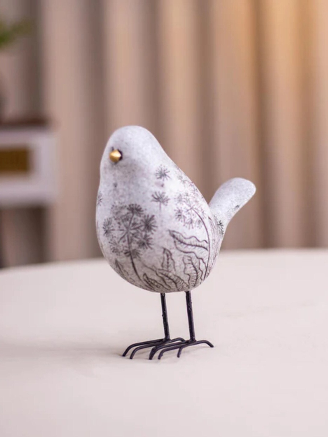 

THEDECORKART Grey Ceramic Bird Showpieces