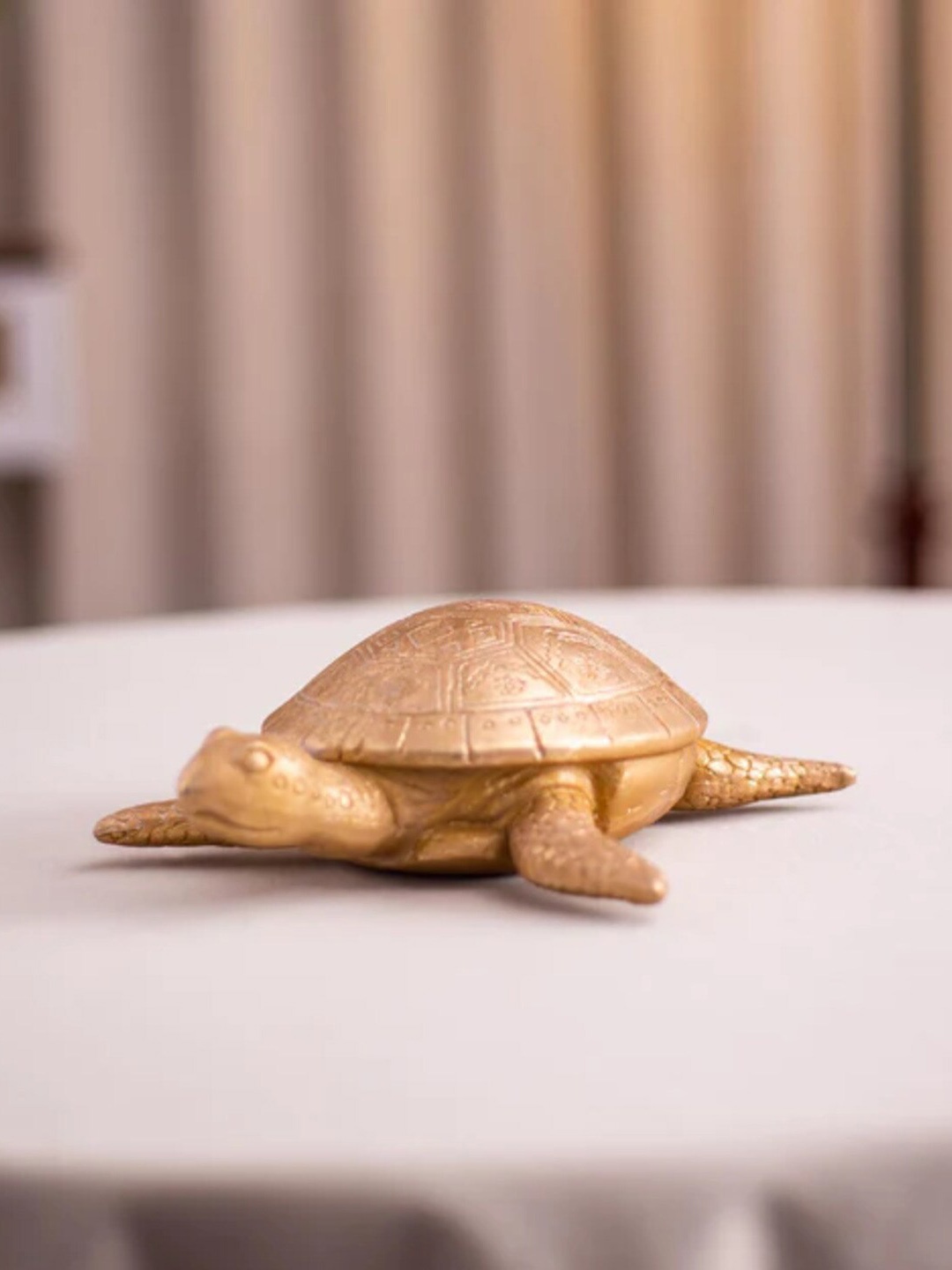 

THEDECORKART Beige Ceramic Tortoise Figurine Showpiece