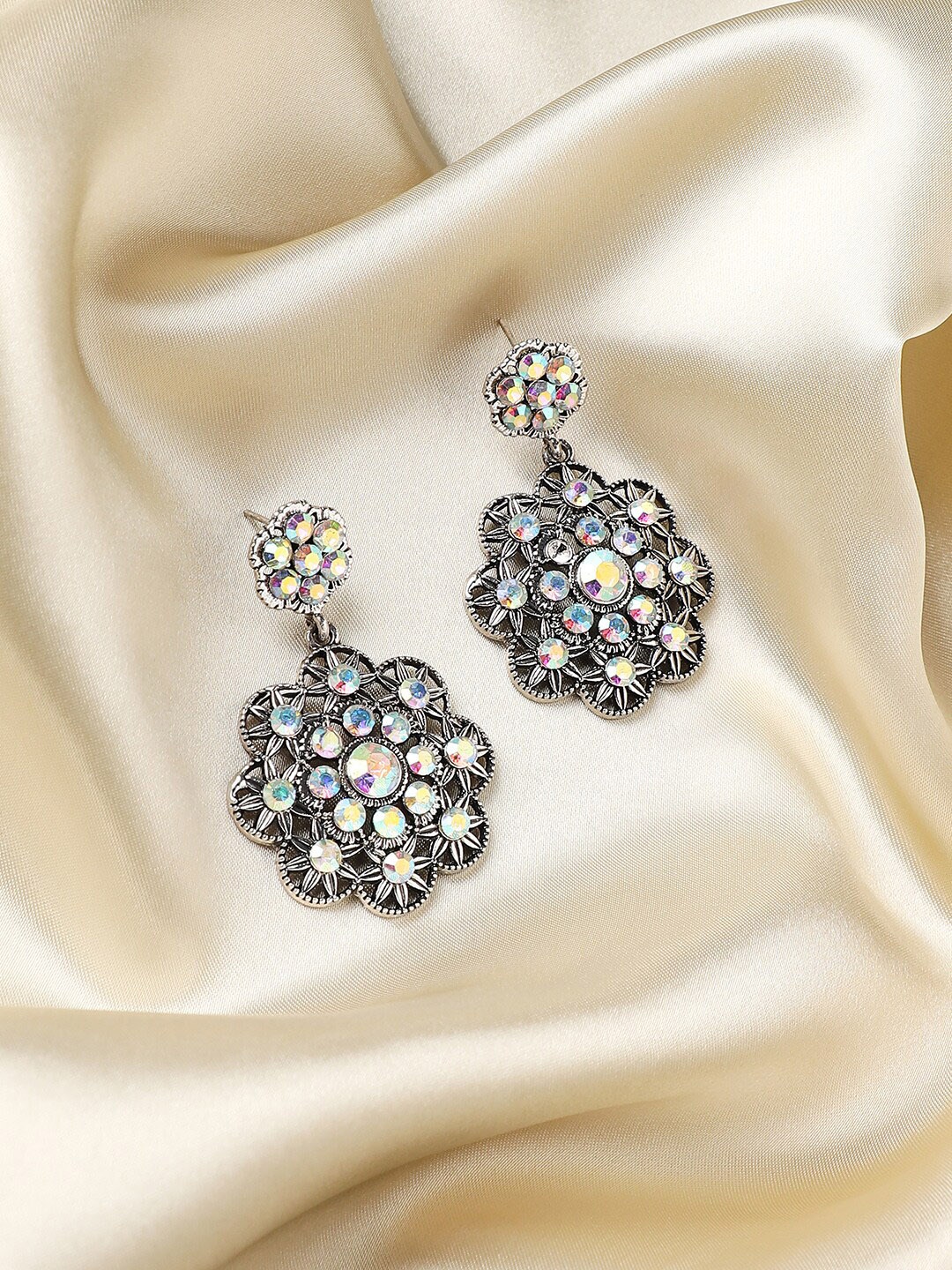

SOHI Silver-Plated Drop Earrings