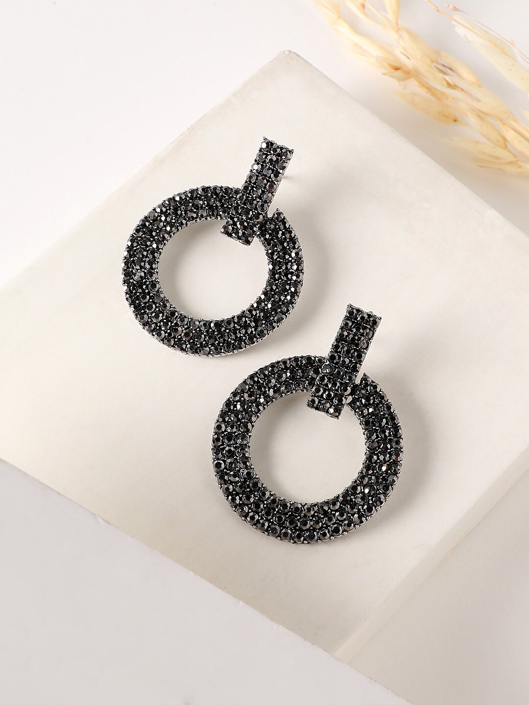 

SOHI Silver-Plated Drop Earrings
