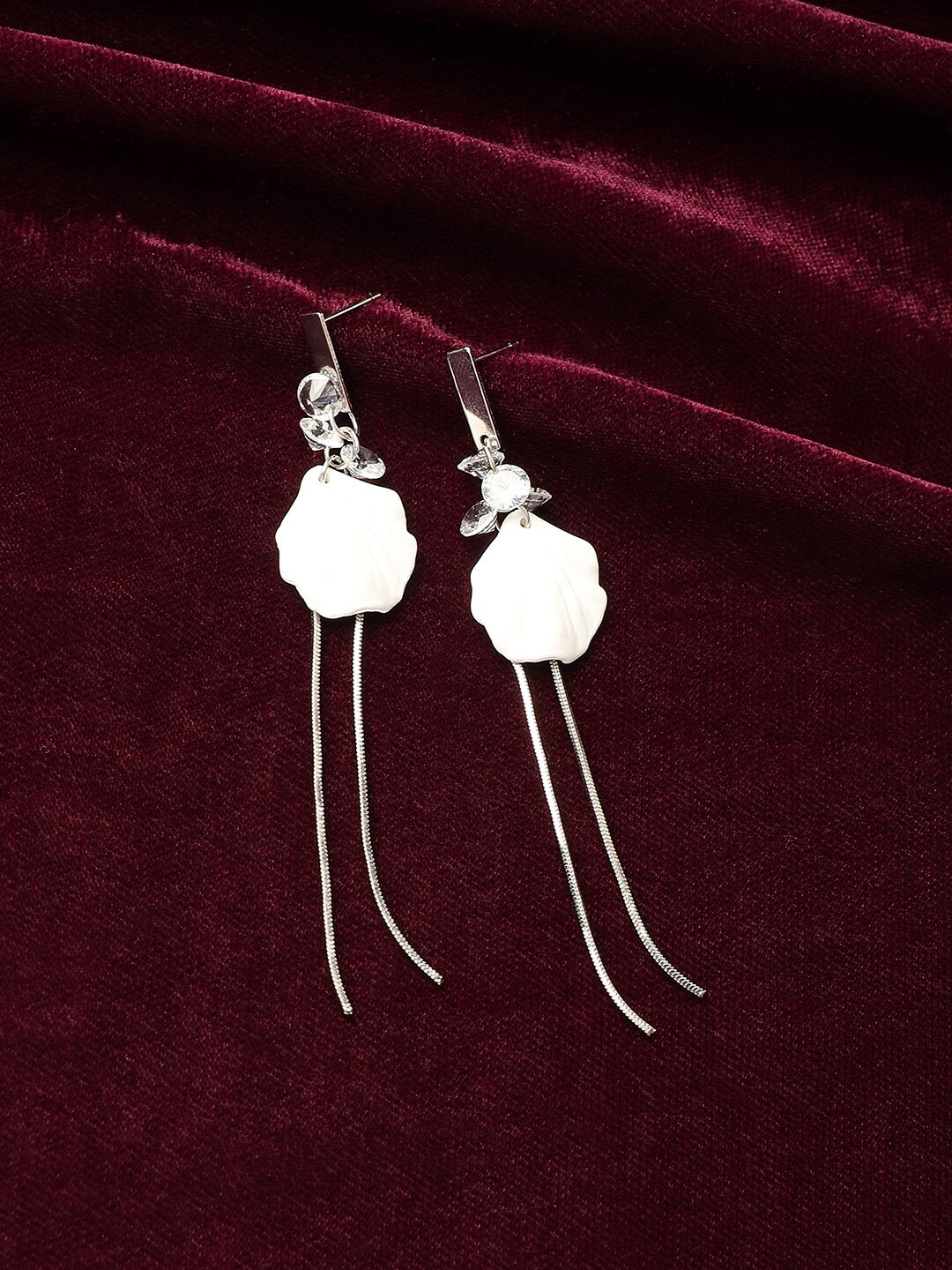 

SOHI Silver-Plated Drop Earrings, White