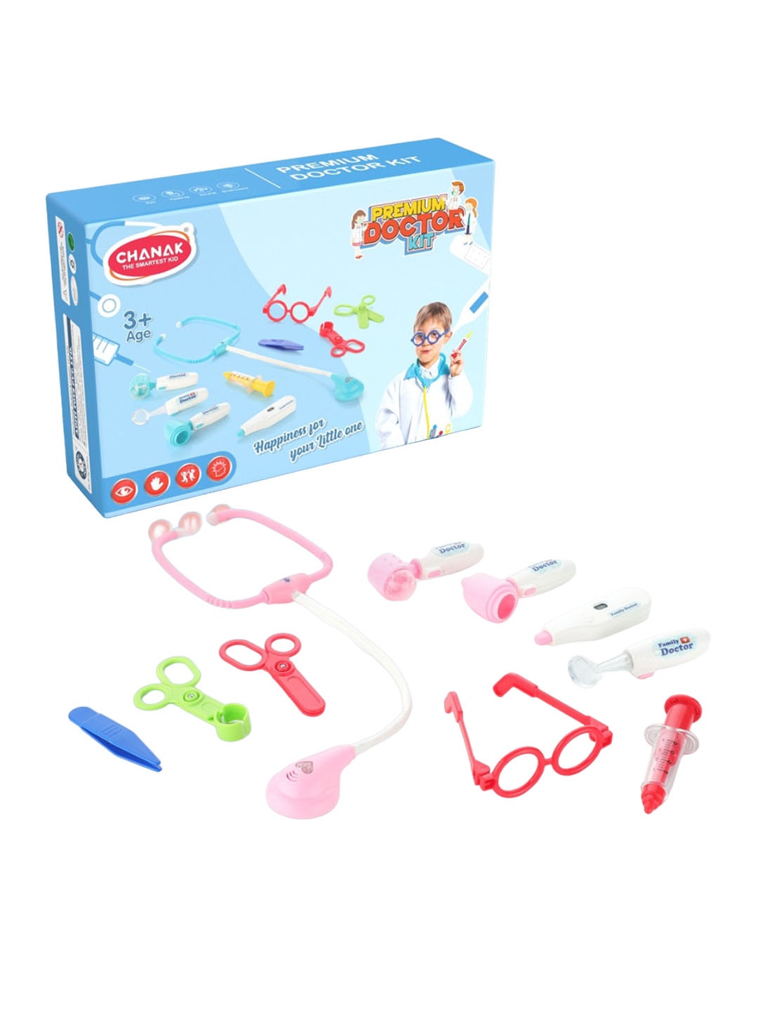 

Aditi Toys Kids Premium Doctor Set LED Light Instruments, Blue