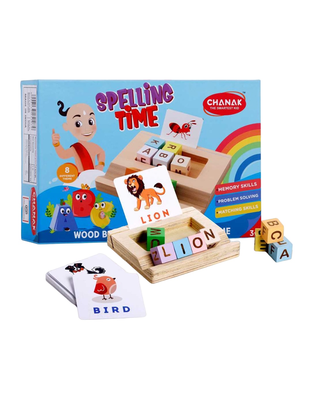 

Aditi Toys Kids Wooden Alphabet Blocks With Back Flashcards, Blue