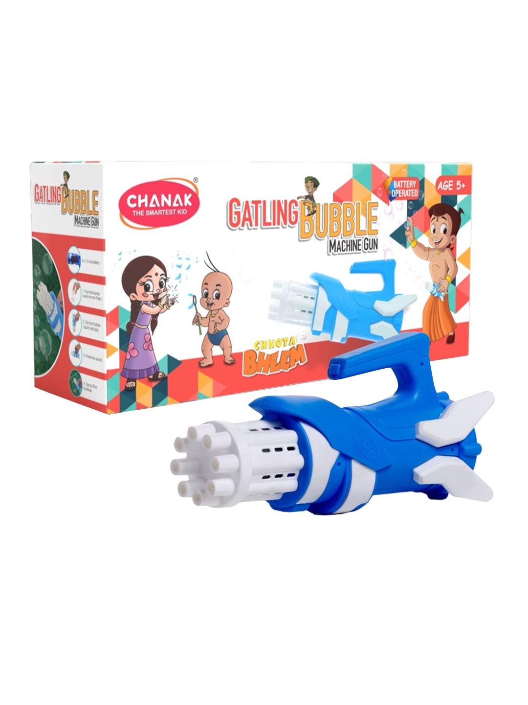 

Aditi Toys Kids Blue Gatling Bubble Gun