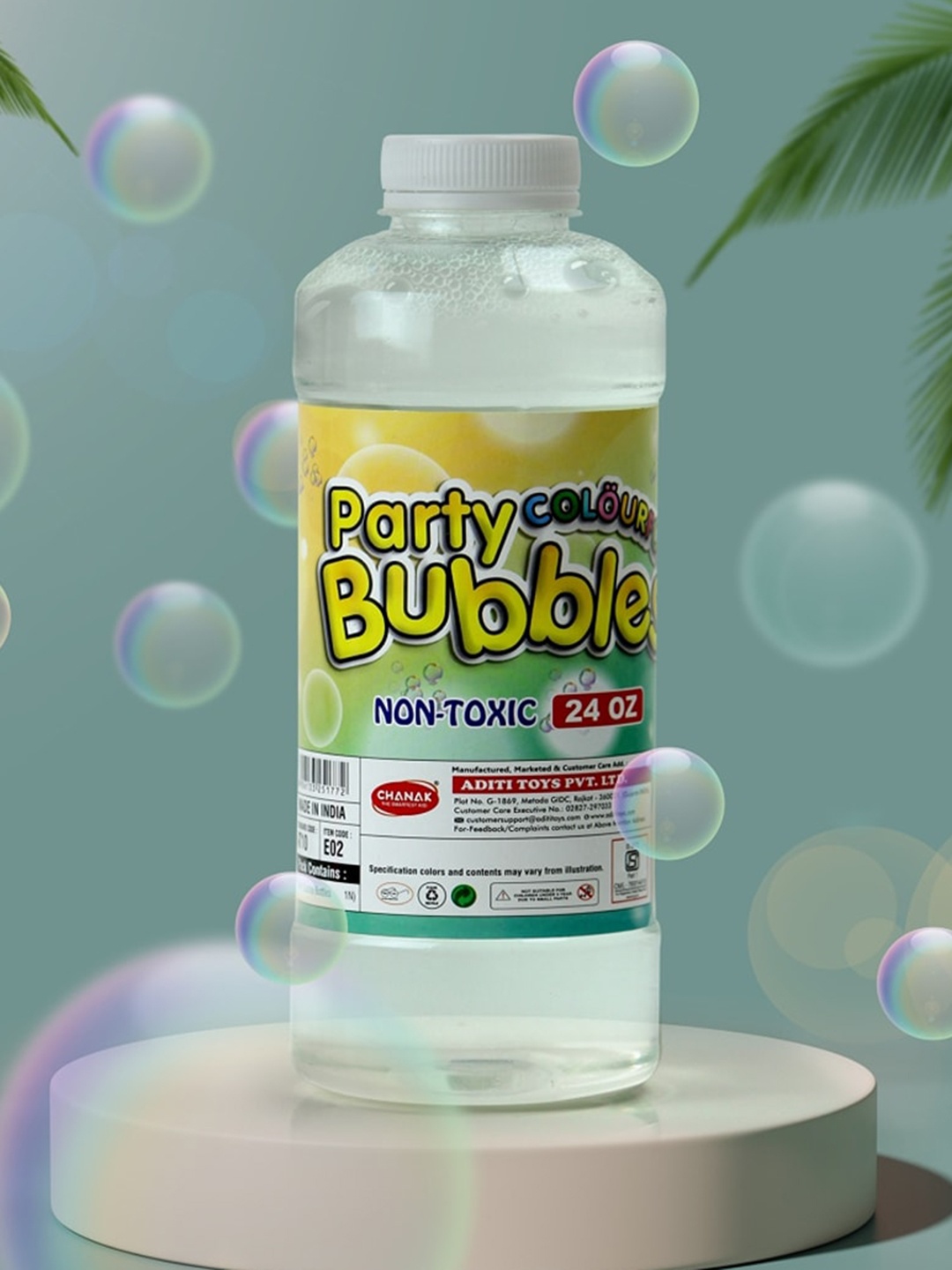 

Aditi Toys Kids 4-Pcs Bubble Liquid Solution Bottles, Transparent