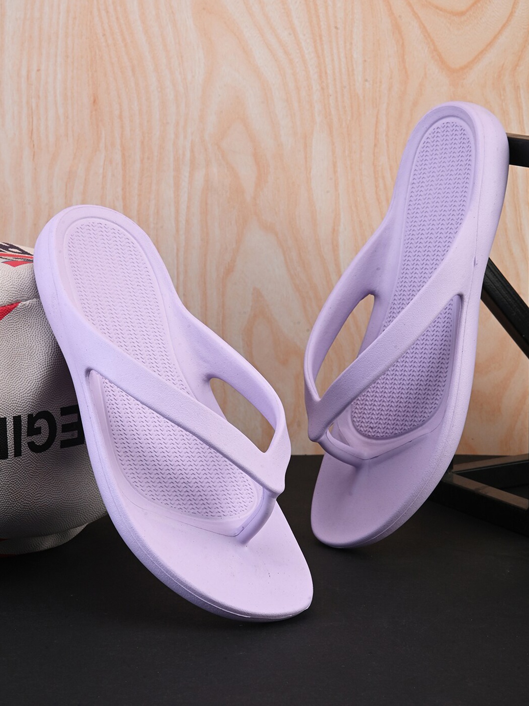 

HRX by Hrithik Roshan Women Lavender Textured Thong Flip-Flops