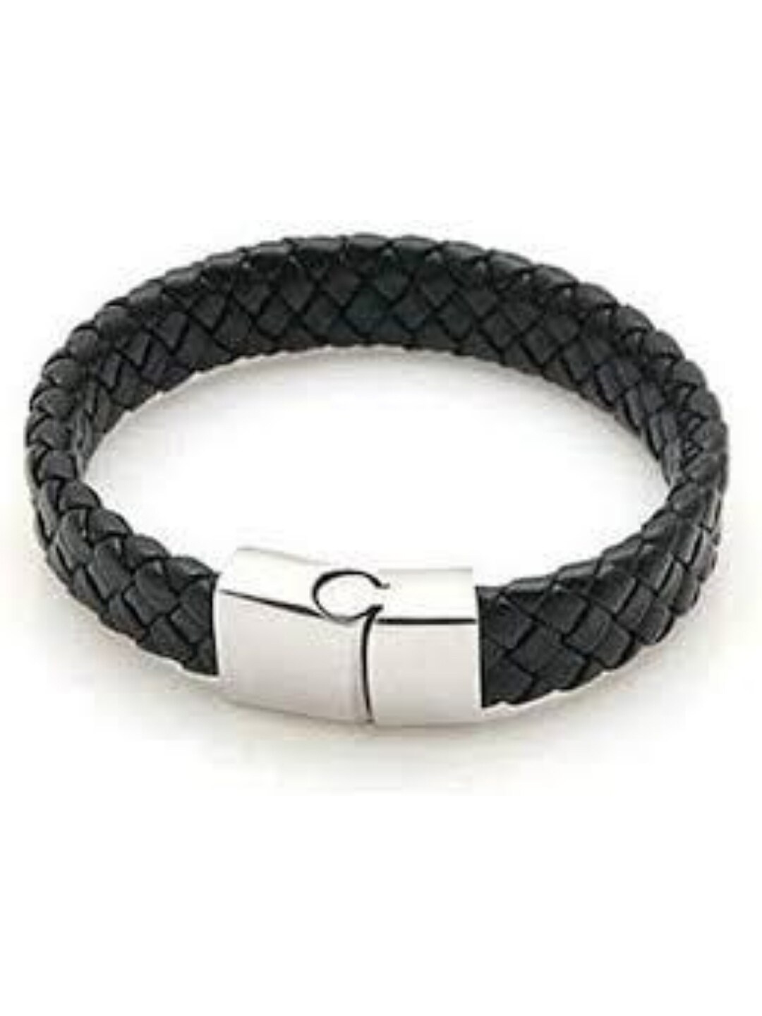 

The Roadster Lifestyle Co. Men Black Leather Intricate Texture Bracelet