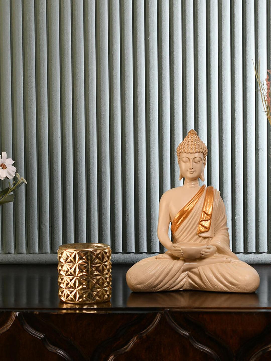 

Athome by Nilkamal Cream and Gold Toned Bodhisattva Buddha Idol Showpiece
