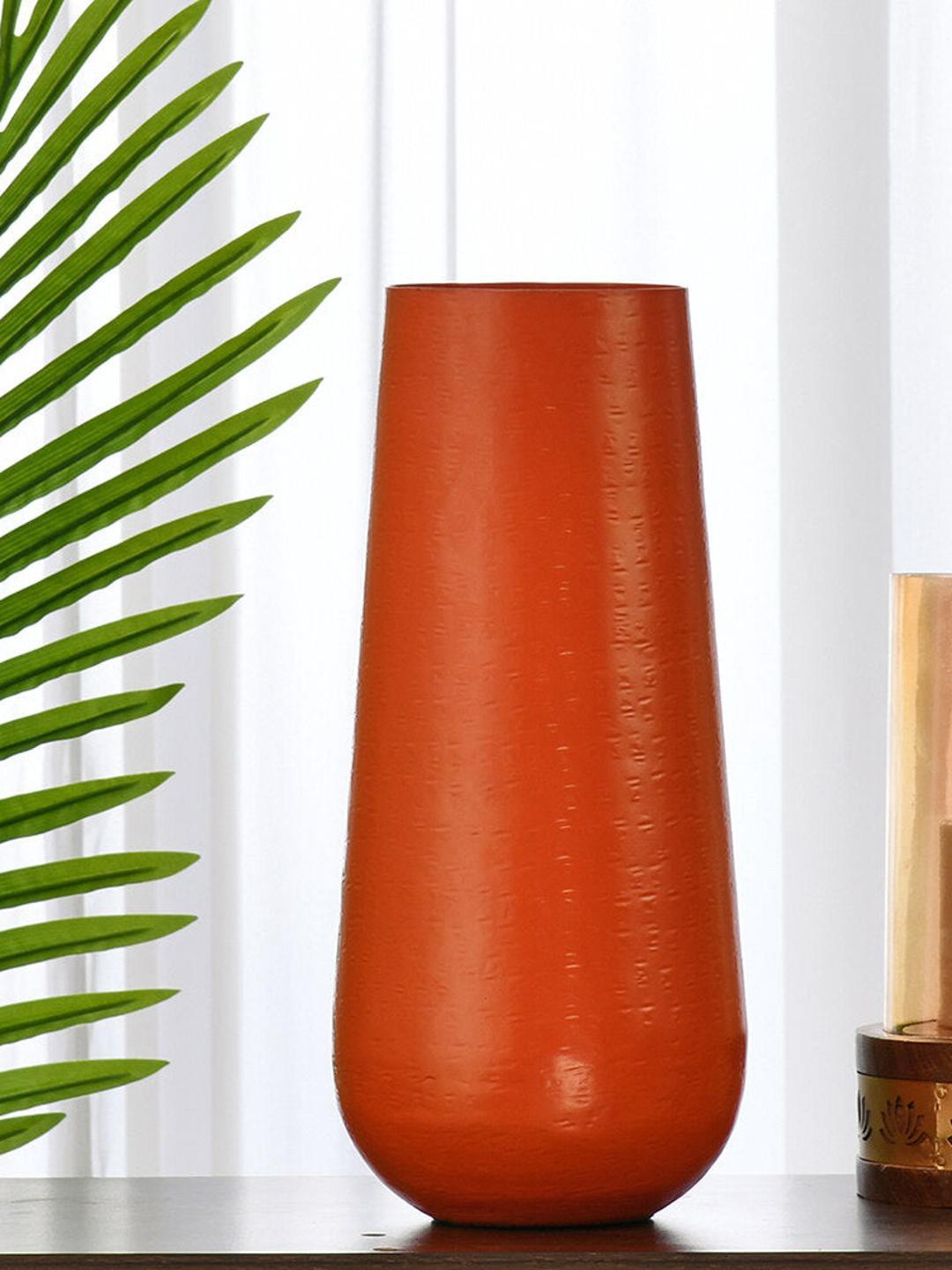 

Athome by Nilkamal Orange Decorative Solid Metal Vase