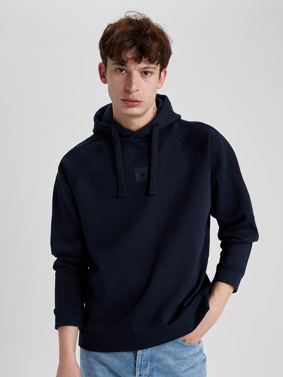 

DeFacto Hooded Pullover Sweatshirt, Navy blue