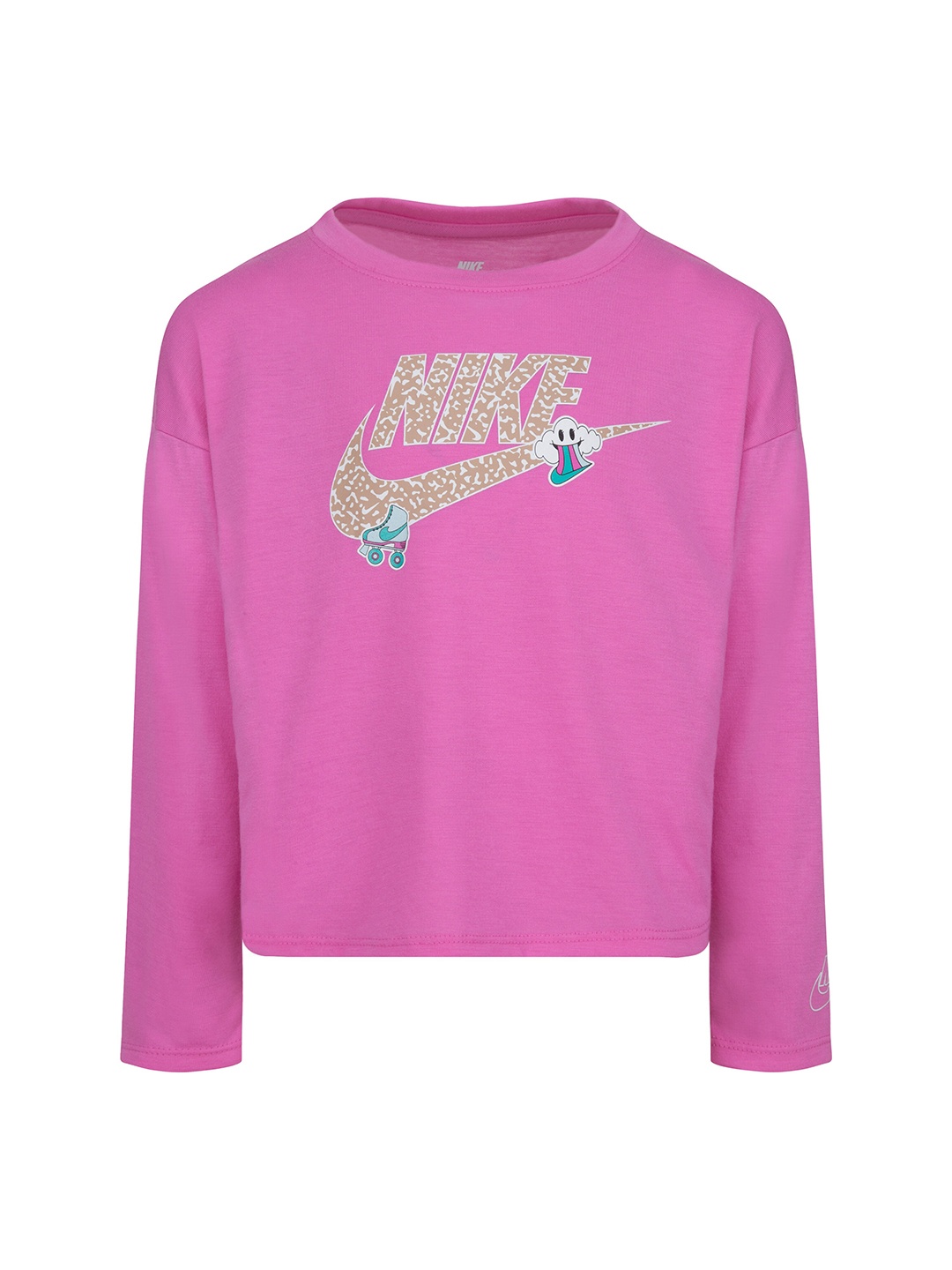 

Nike Girls Brand Logo Printed Long Sleeves T-shirt, Pink