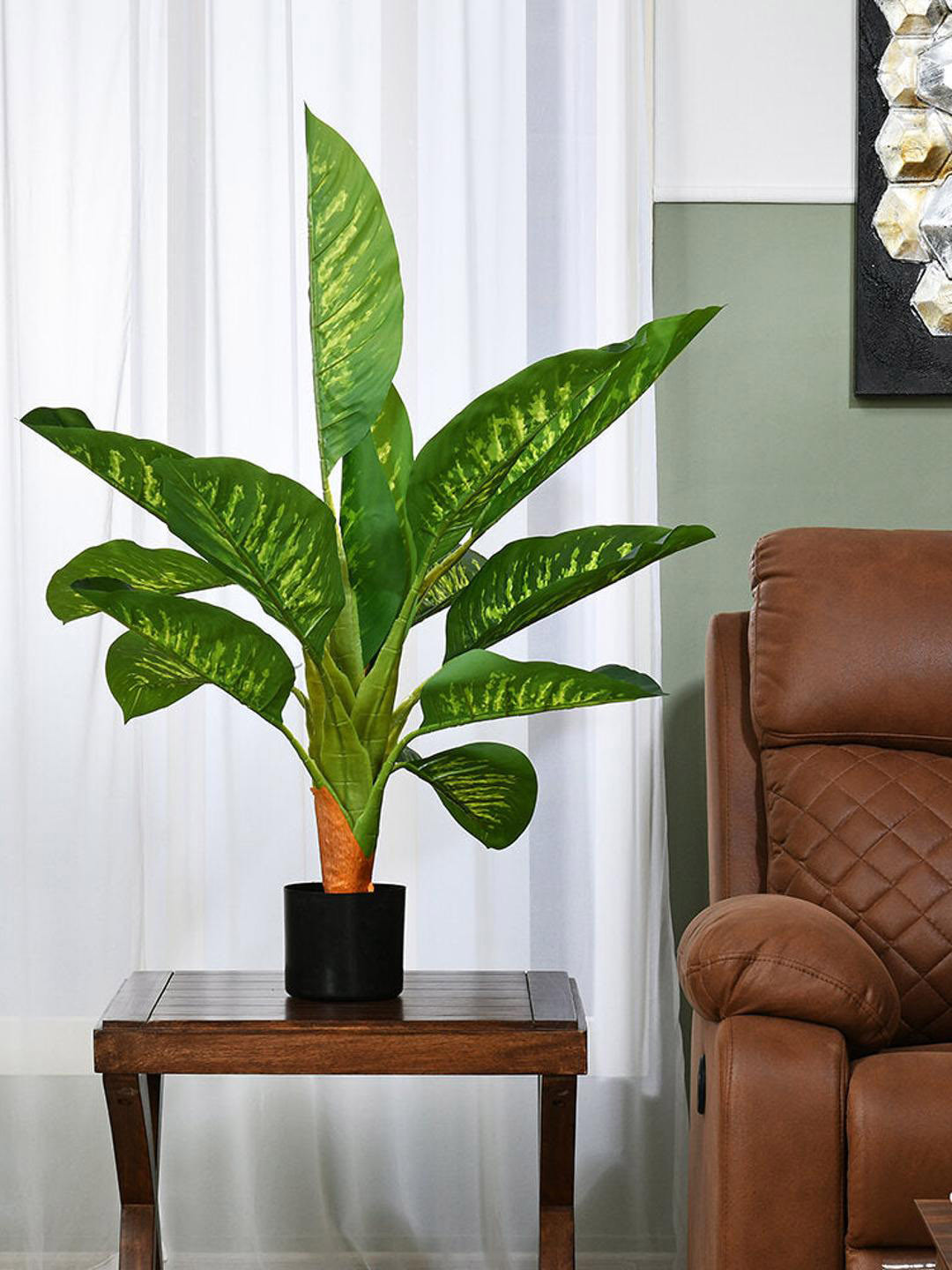 

Athome by Nilkamal Green Tropicana Artificial Hulk Tree & Pot