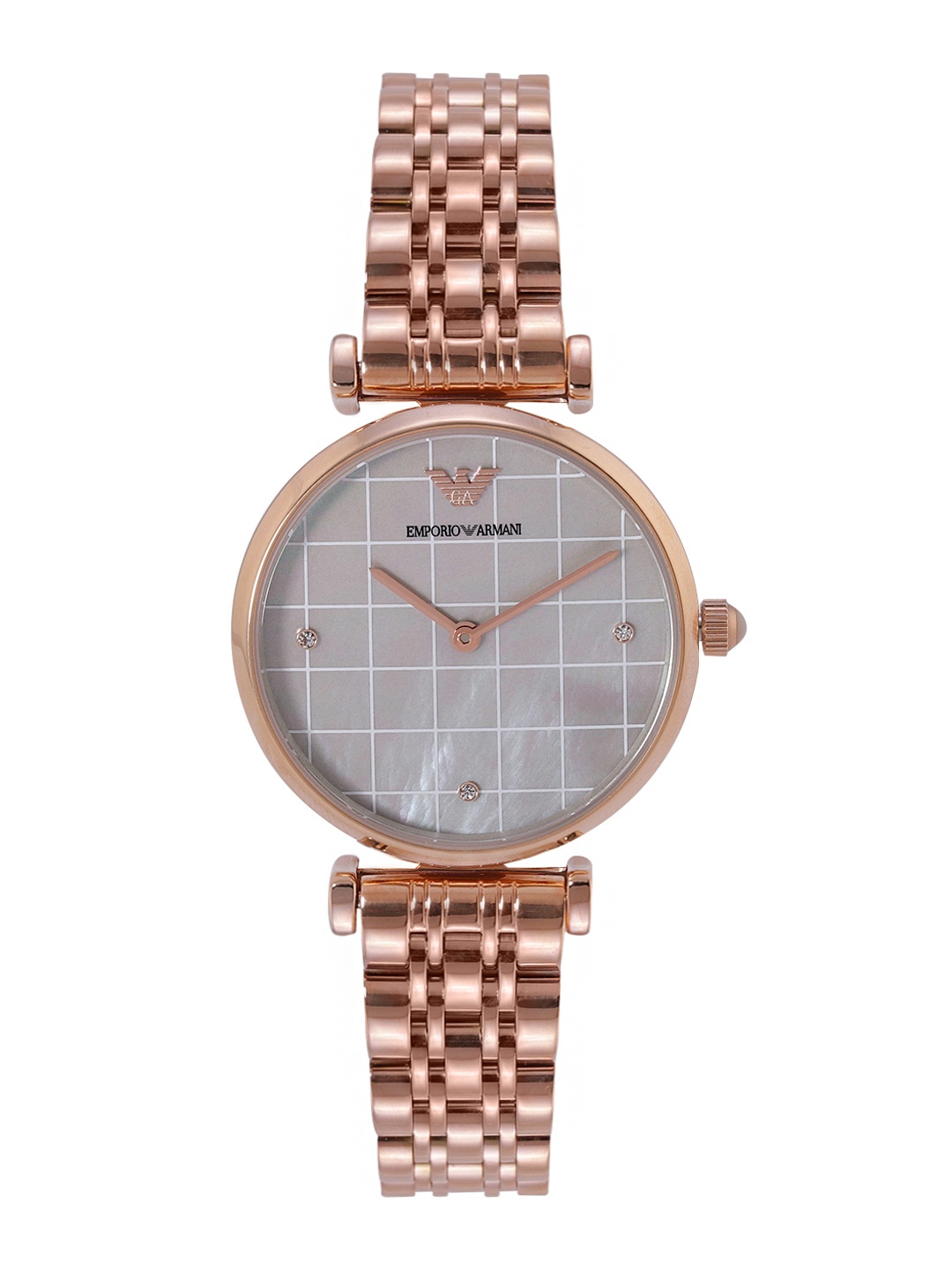 

Emporio Armani Women Printed Dial Bracelet Style Analogue Watch AR11385, Beige
