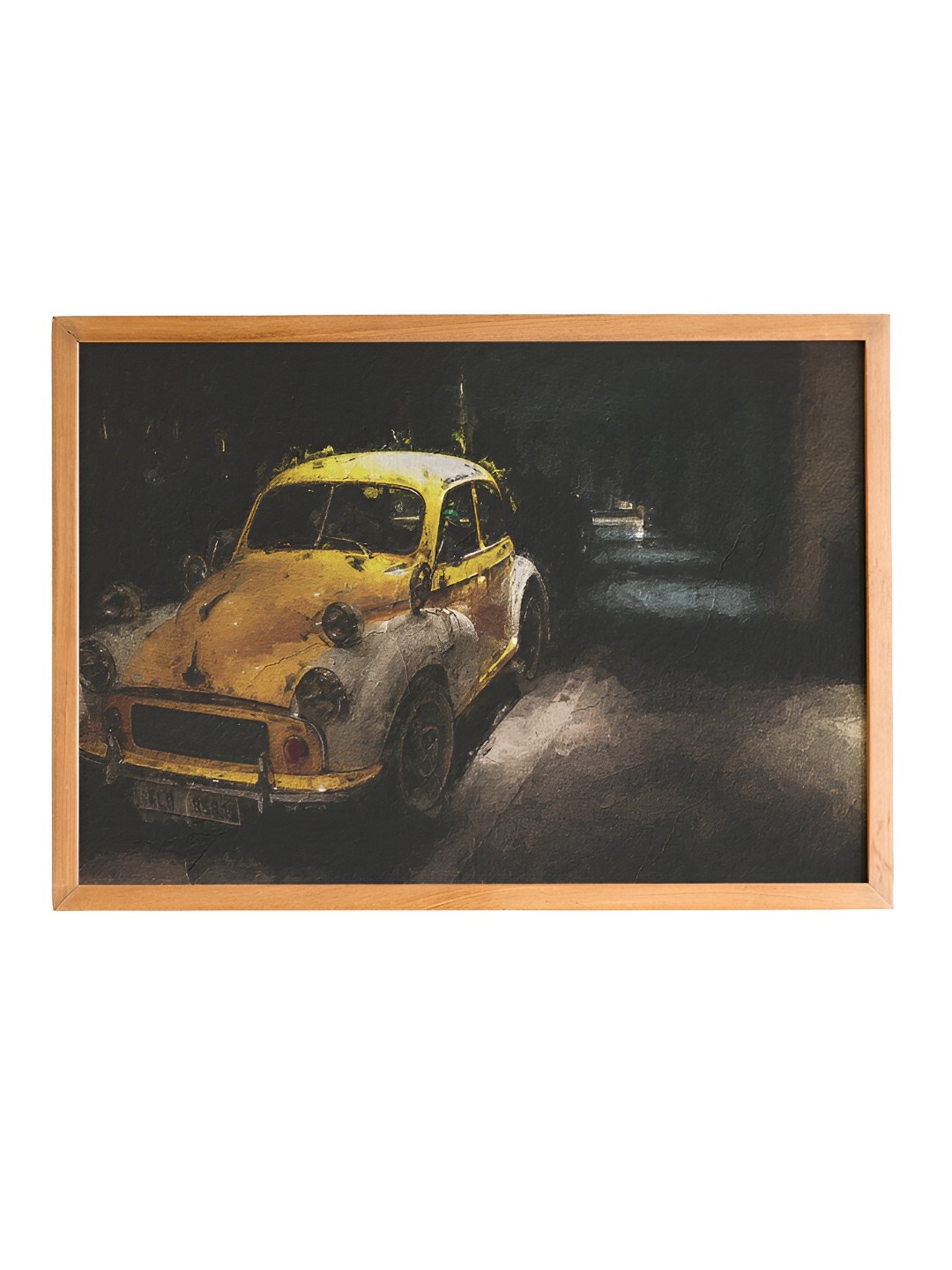 

Cadore Gifts Yellow & Black Car Vintage Painting Wall Art