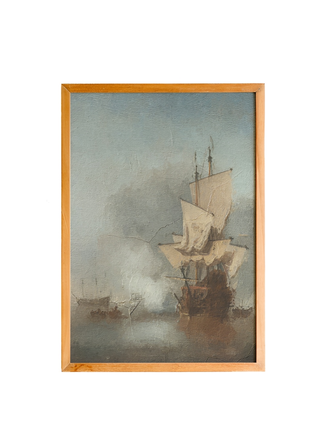 

Cadore Gifts Beige & Grey Sailing Boat Vintage Painting Wall Art