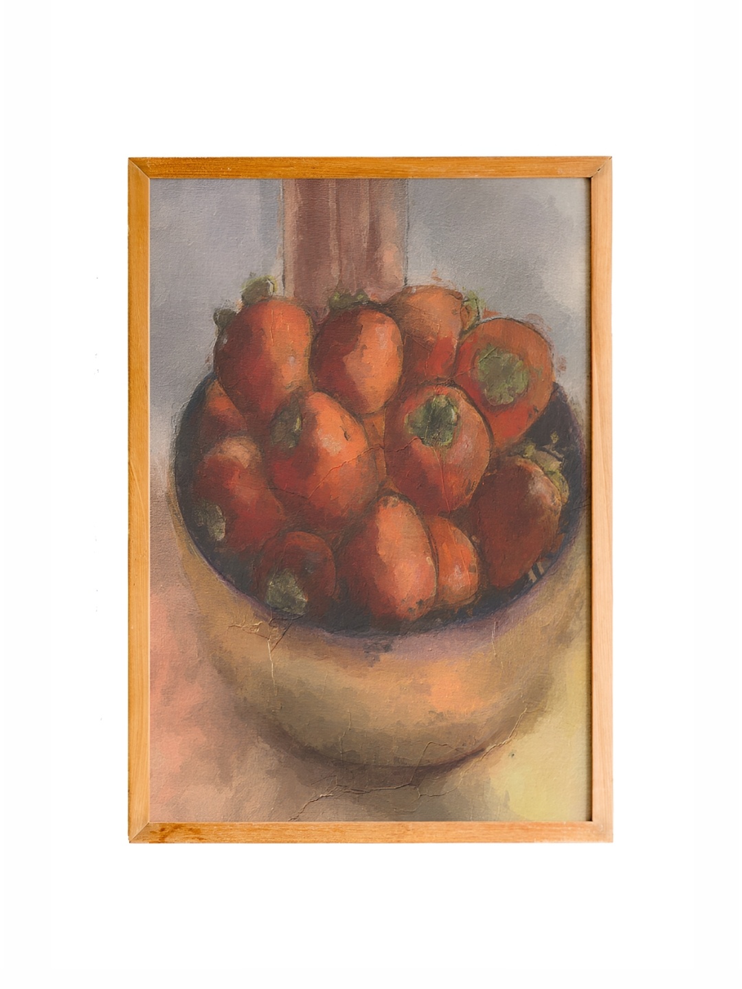 

Cadore Gifts Beige & Orange Carrot Vintage Painting Framed Wall Art