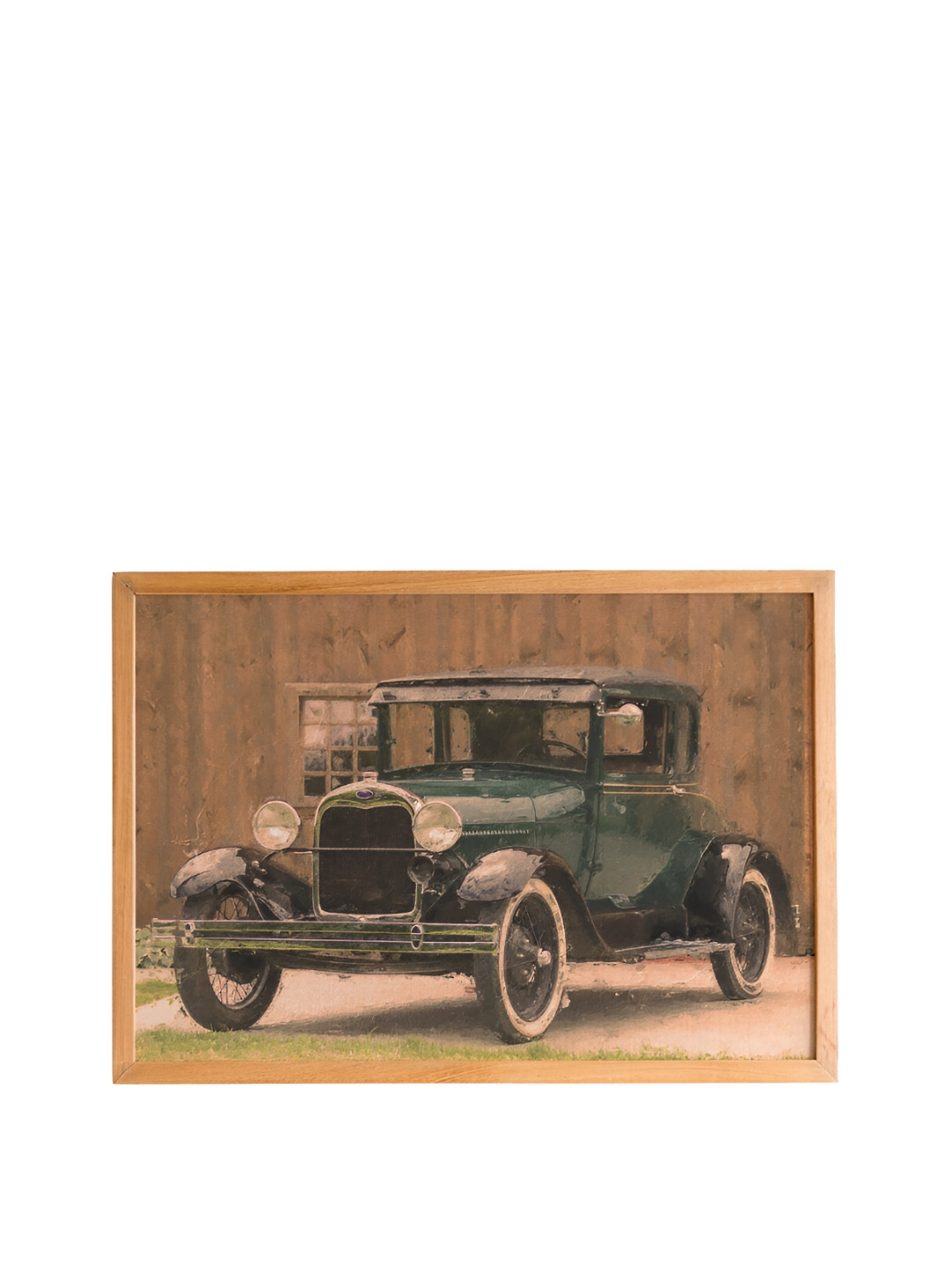 

Cadore Gifts Beige Vintage Car Painting Framed Wall Art