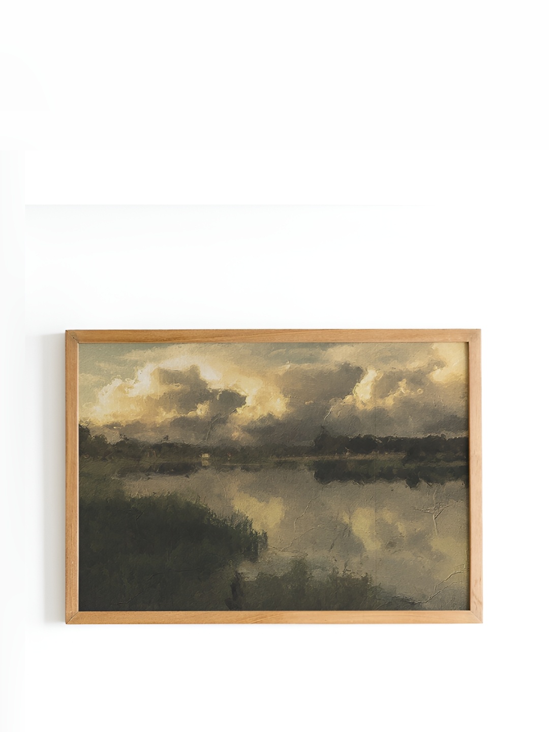 

Cadore Gifts Beige & Green Vintage Painting Framed Wall Art