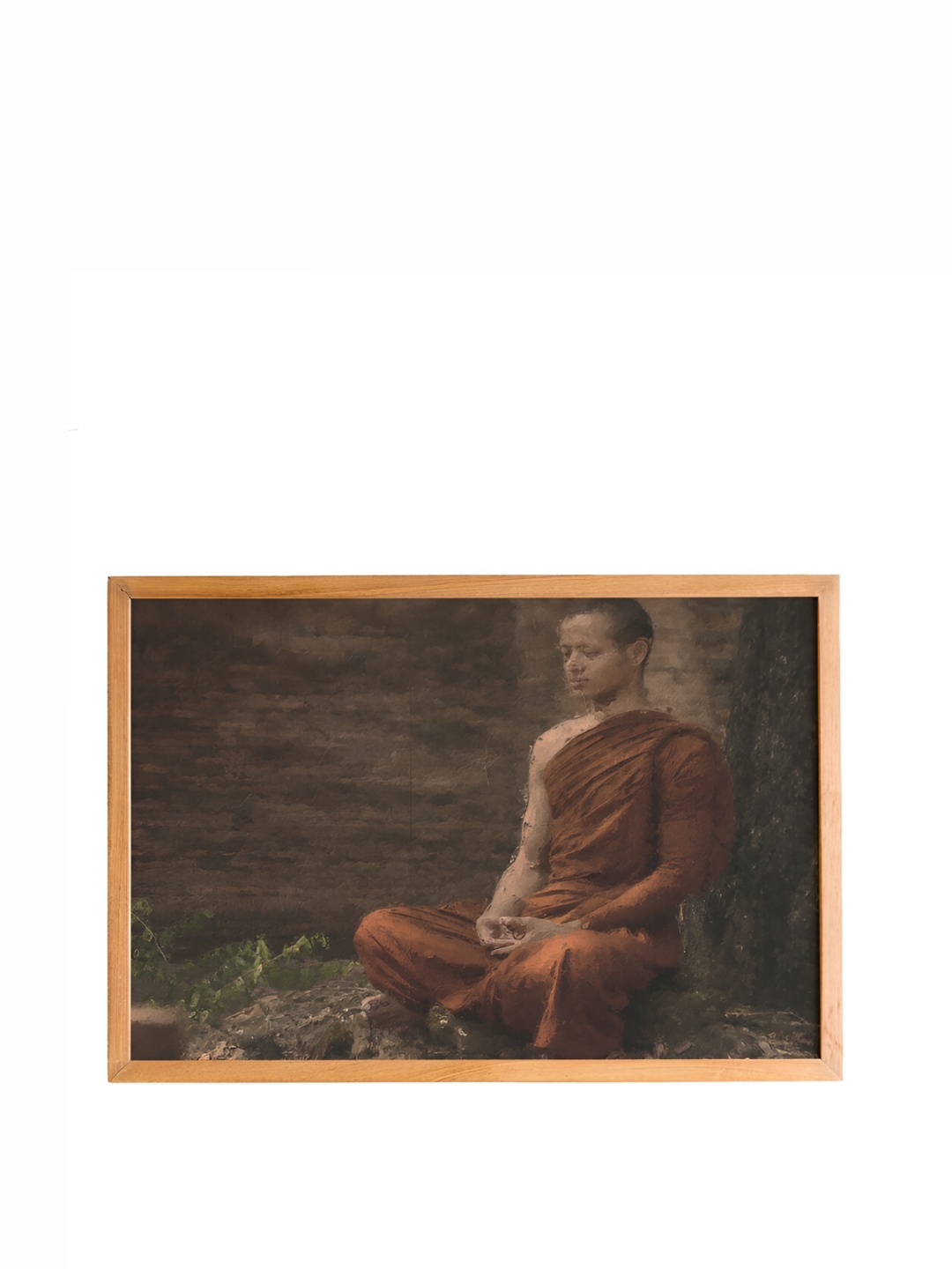 

Cadore Gifts Beige & Brown Monk Vintage Painting Framed Wall Art