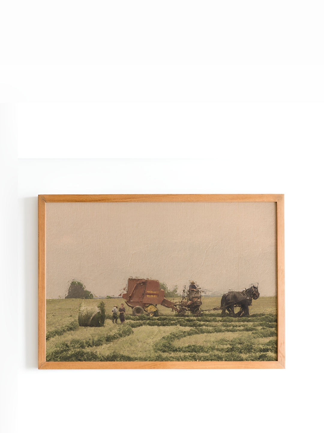 

Cadore Gifts Beige & Green Crop Field Wooden Framed Painting Wall Art