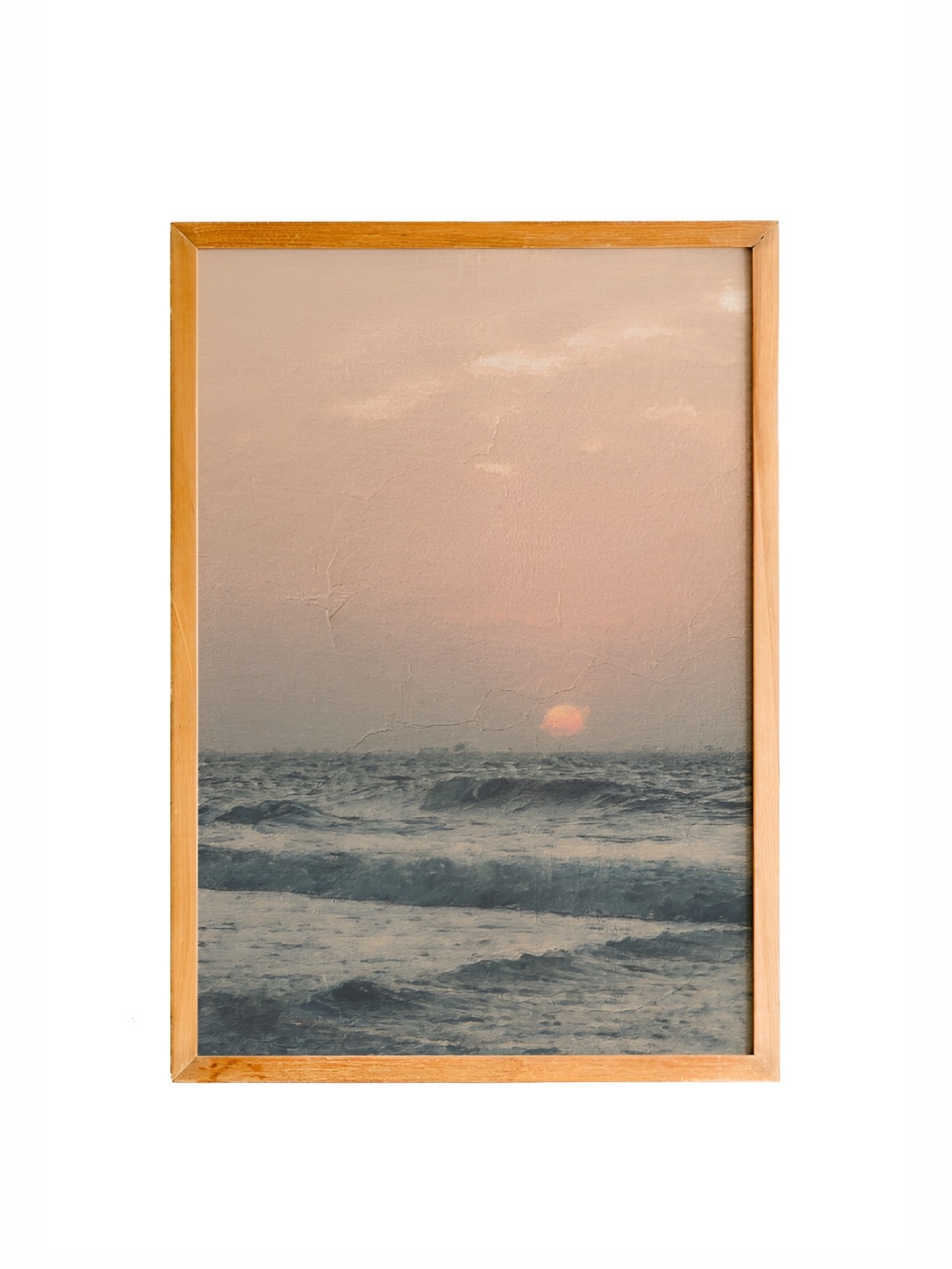 

Cadore Gifts Beige & Blue Sunset and Sea Vintage Painting Framed Wall Art