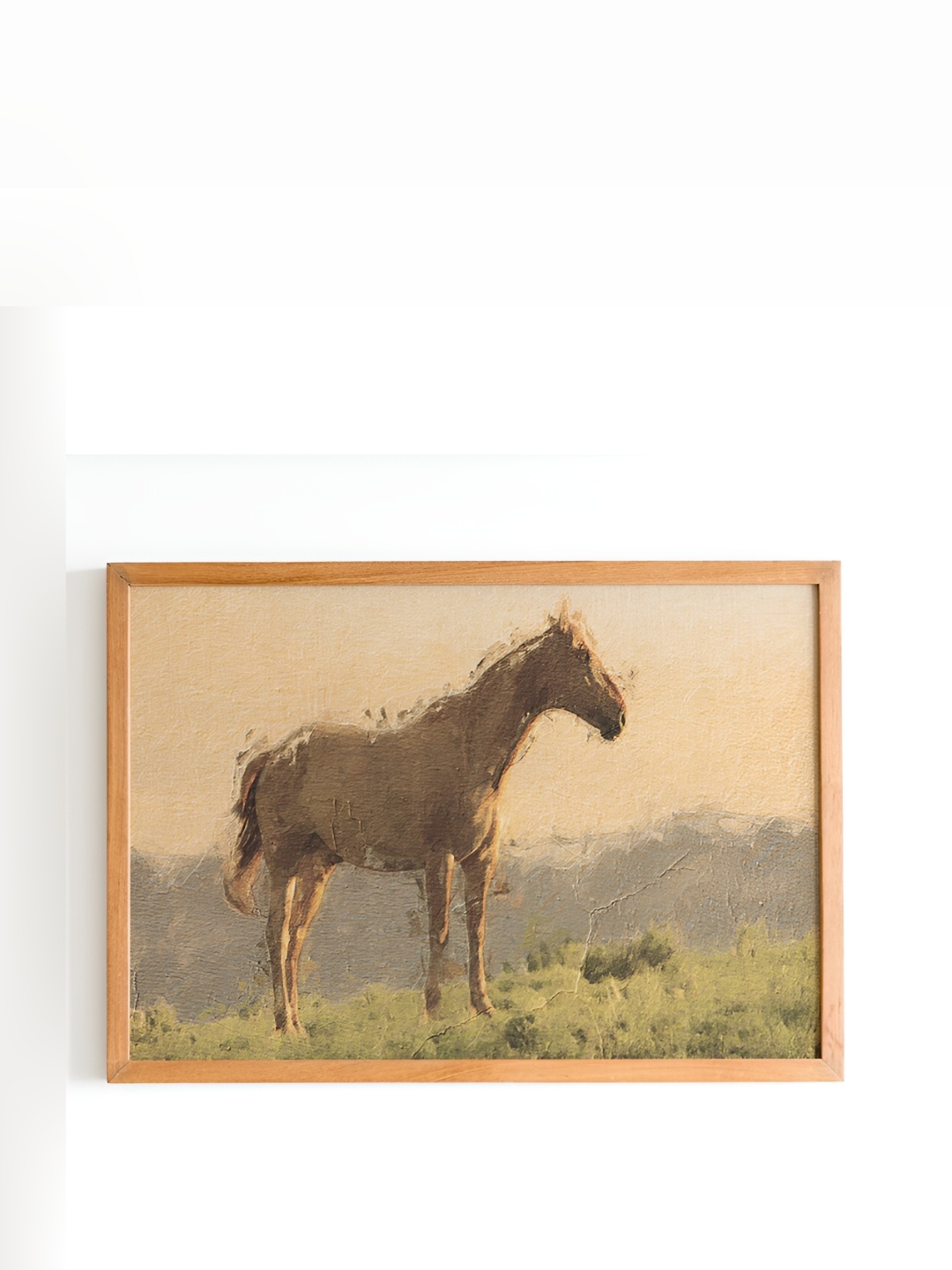 

Cadore Gifts Vintage Brown & Grey Horse Wooden Paintings Rectangular Wall Art
