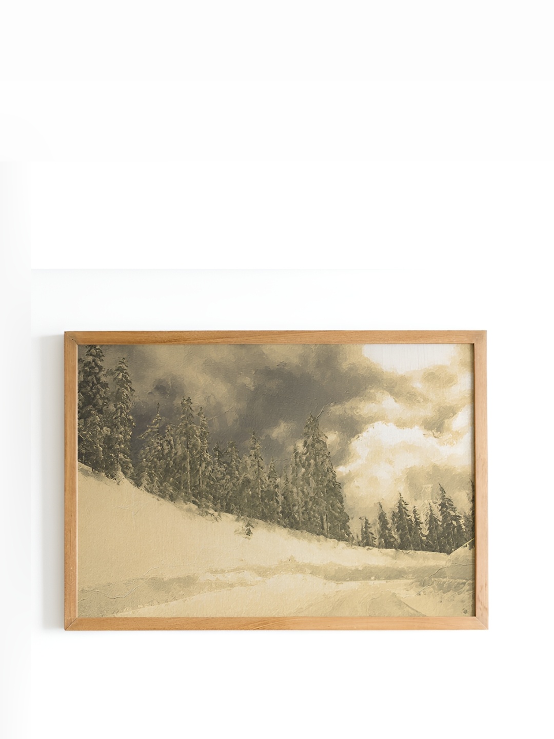 

Cadore Gifts Beige Winter Decor Vintage Painting Framed Wall Art