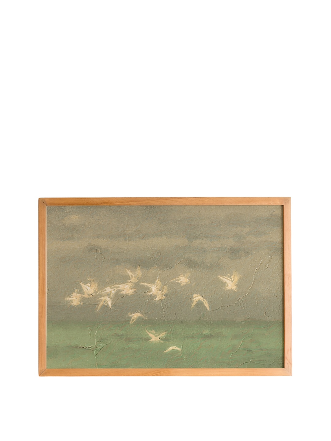 

Cadore Gifts Beige Birds Over Sea Vintage Painting Framed Wall Art