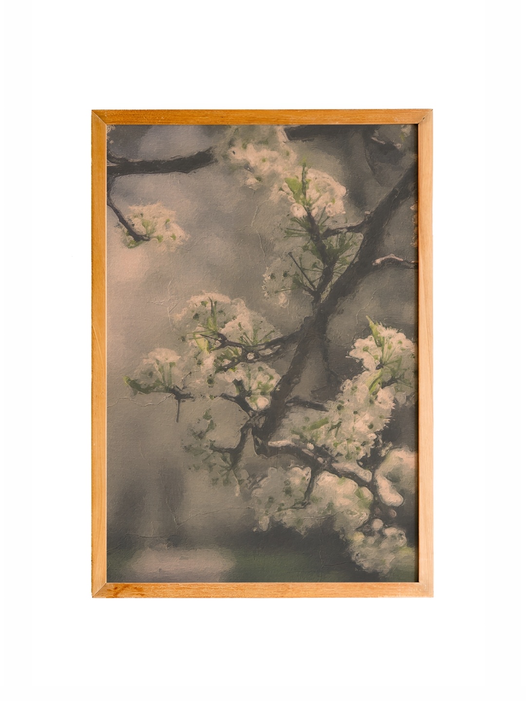 

Cadore Gifts Beige & Grey Vintage Floral Wooden Painting Wall Art
