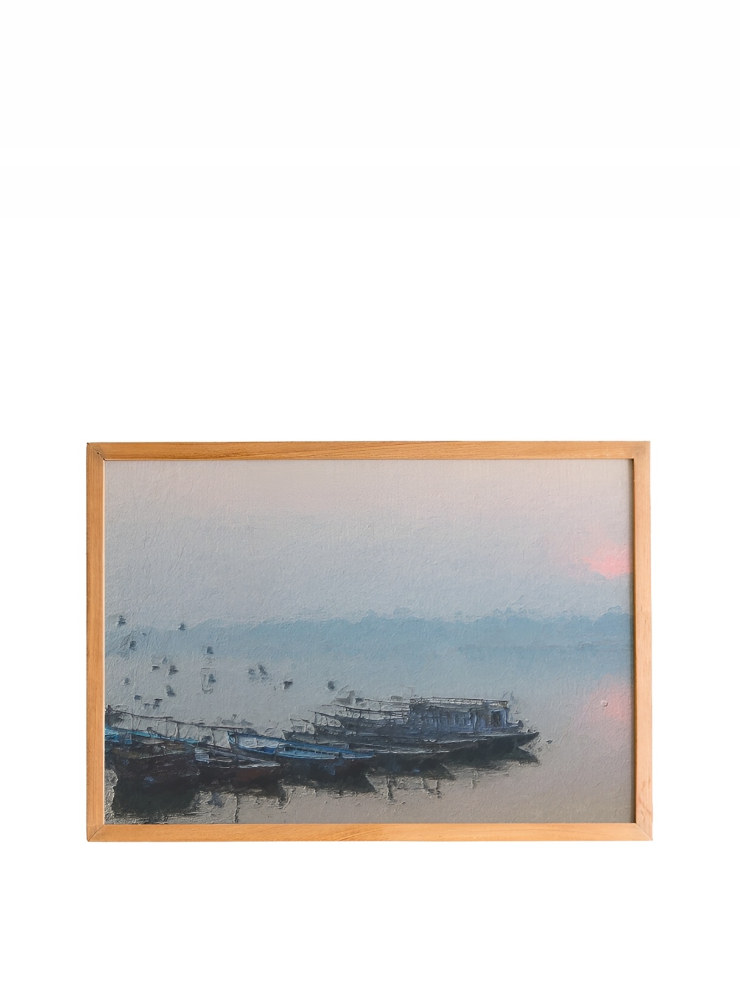 

Cadore Gifts Beige & Blue Synthetic Wooden Painting Wall Art