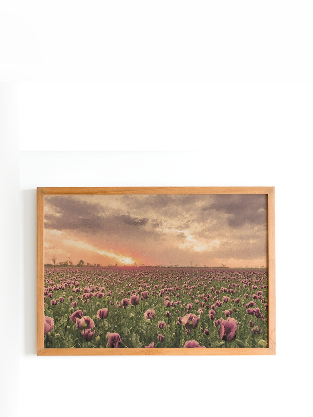 

Cadore Gifts Green & Lavender Spring Meadow Vintage Painting Framed Wall Art
