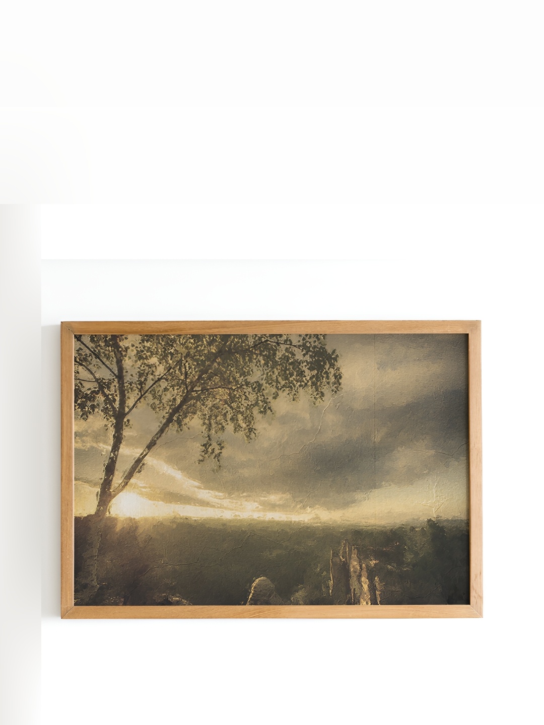 

Cadore Gifts Beige Sunset And Countryside Vintage Painting Framed Wall Art
