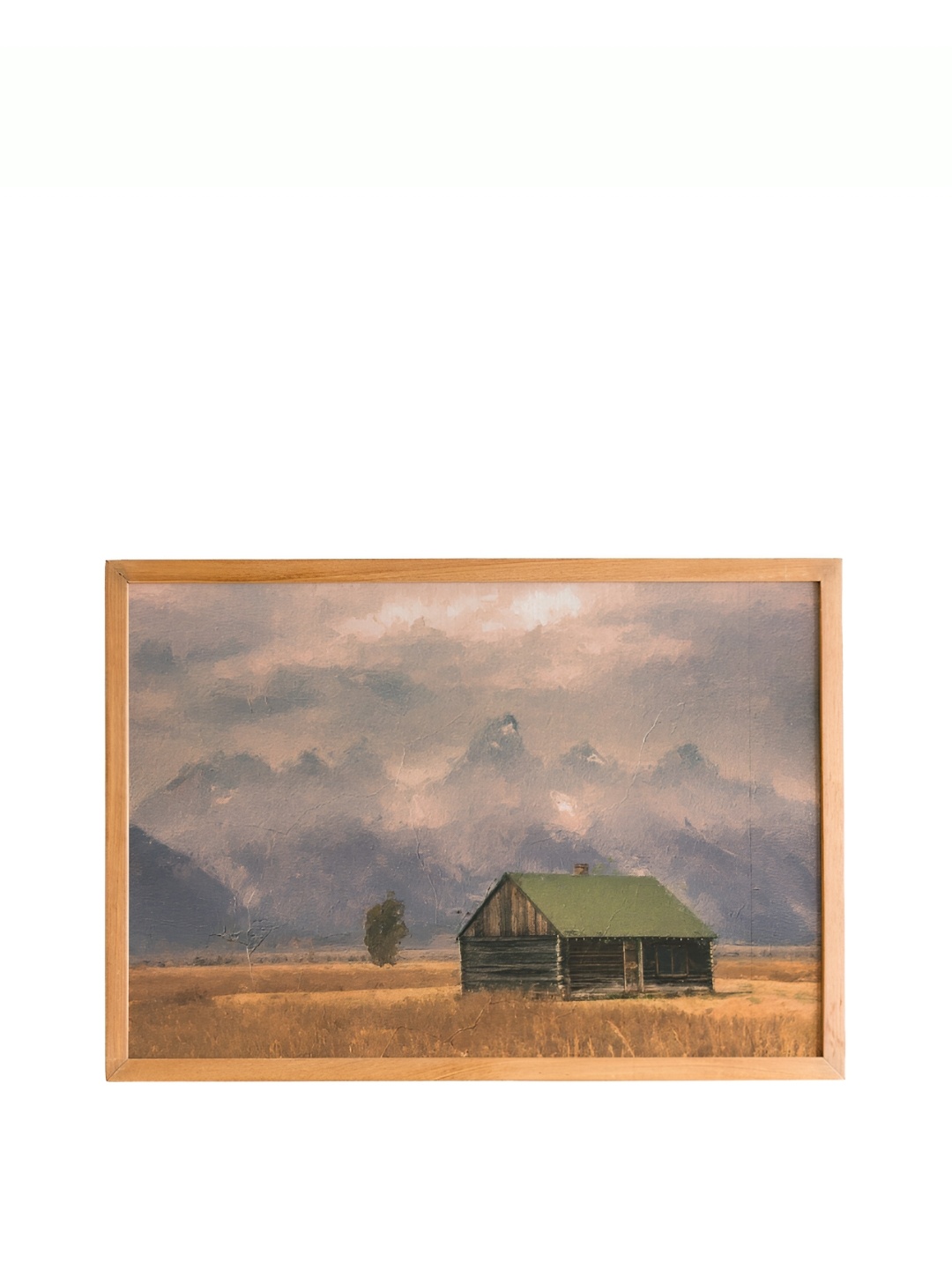 

Cadore Gifts Beige & Green Barn Vintage Painting Framed Wall Art