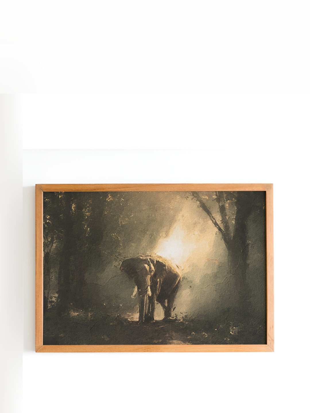 

Cadore Gifts Beige & Grey Elephant Wooden Framed Painting Wall Art