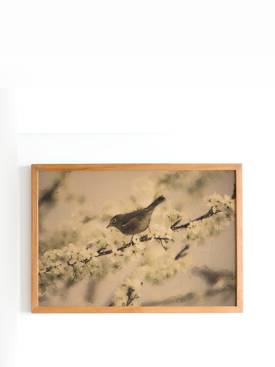 

Cadore Gifts Beige & Green Sparrow Wooden Framed Painting Wall Art
